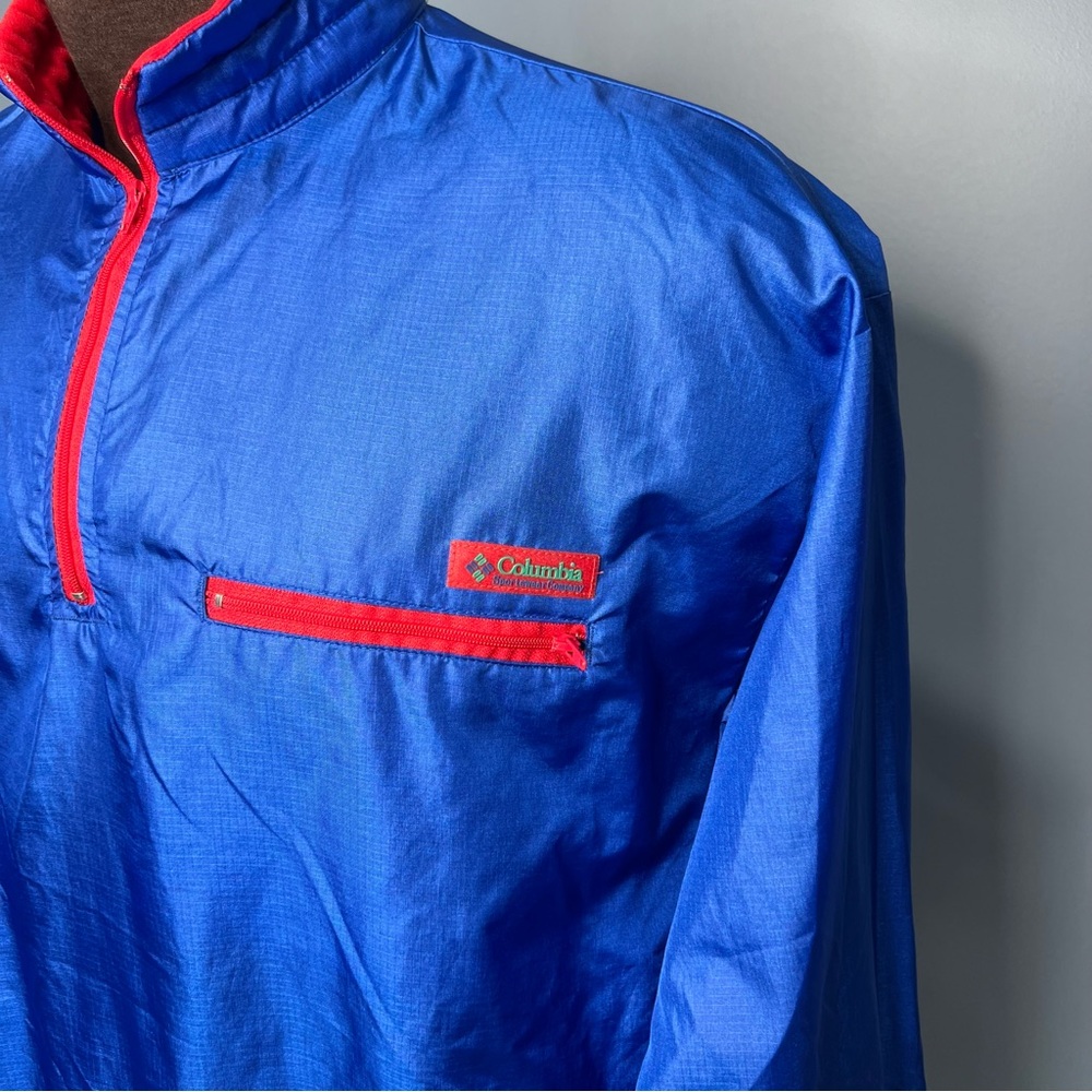 Vtg 90's Columbia Color Block Pullover Windbreaker Jacket Men's Size Medium Blue - Picture 7 of 10